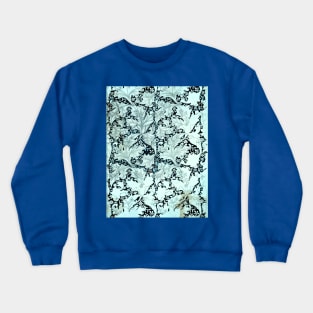 Intricate Blue Floral Crewneck Sweatshirt